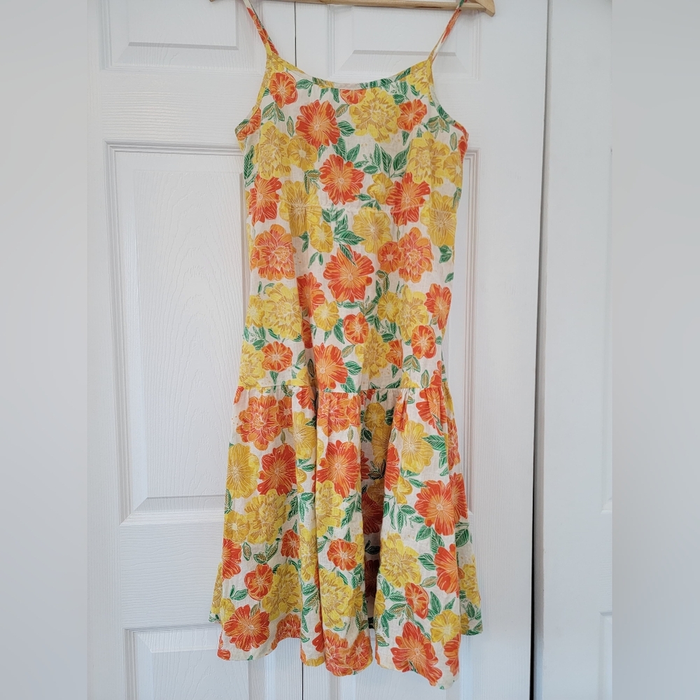 Zara Kids Floral Dress in Orange and Yellow